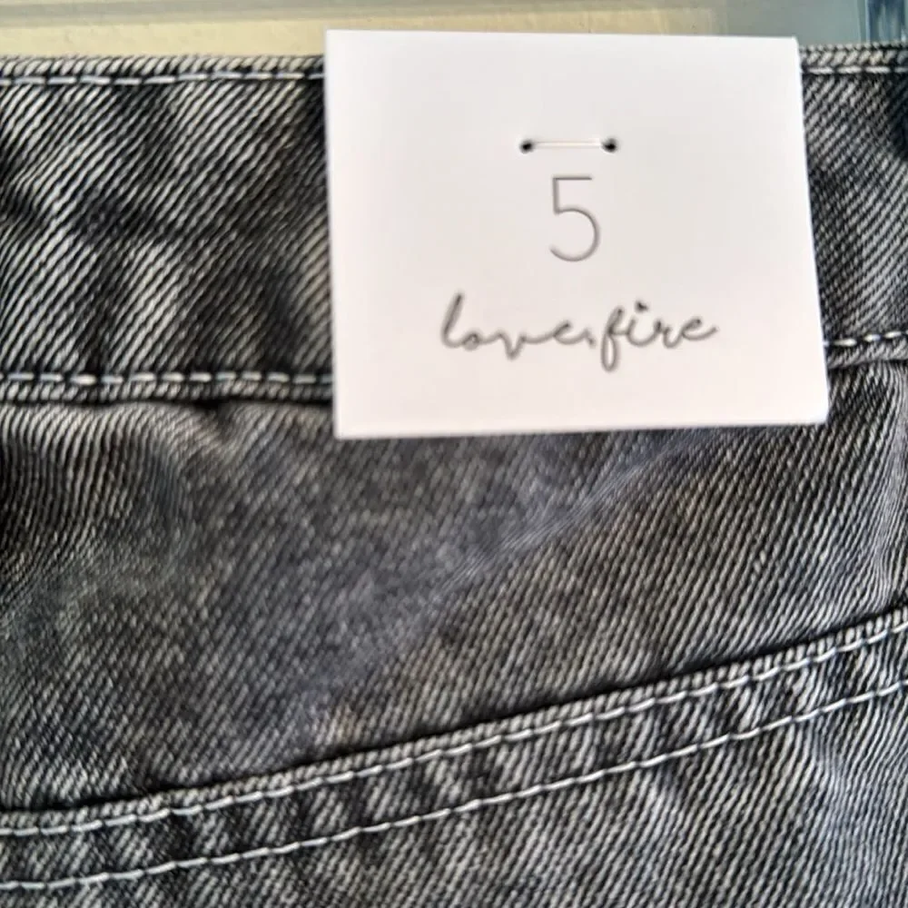 Love, Fire Black Denim Maxi Skirt